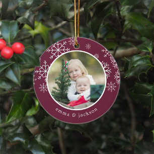 Snowflake Frame   Photo Ceramic Tree Decoration