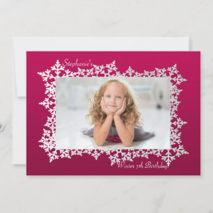 Snowflake Frame Photo Invitation