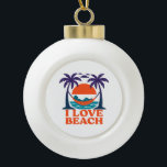 Snowflake Framed Ornament<br><div class="desc">Relax in style with this vibrant beach design featuring a hammock,  palm trees,  and sunset. Perfect for beach lovers,  summer vibes,  coastal living,  and vacation mode. Great gift for anyone who loves sun,  sea,  and chill beach days.</div>