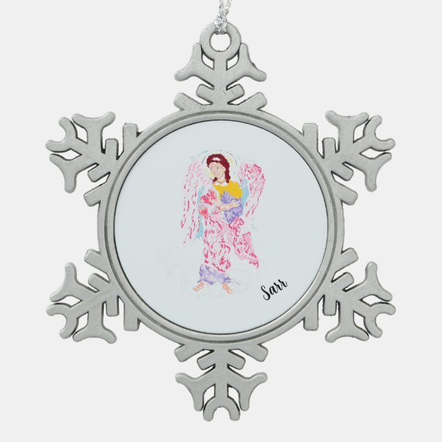 Snowflake Framed Ornament : Archangel Selaphiel (Front)
