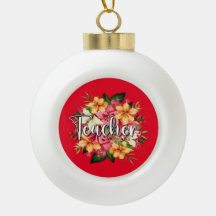 Snowflake Framed Ornament colour red for teachers