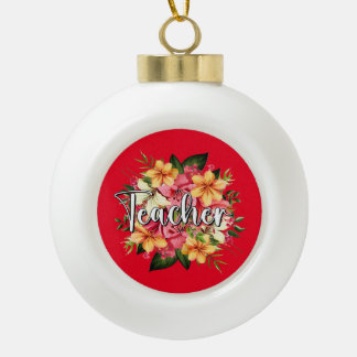 Snowflake Framed Ornament colour red for teachers