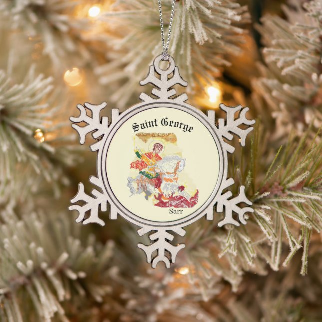 Snowflake Framed Ornament : Saint George (Tree)