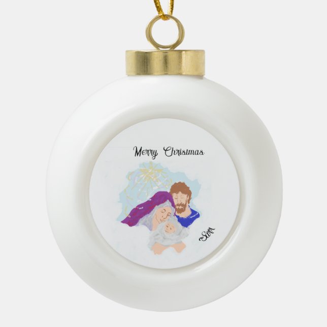 Snowflake Framed Ornament Saviour is Born (Front)