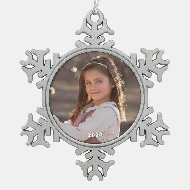 Snowflake Framed Ornament with Year (Front)