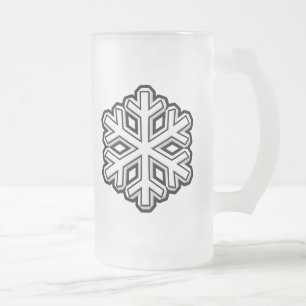 Snowflake Frosted Glass Beer Mug