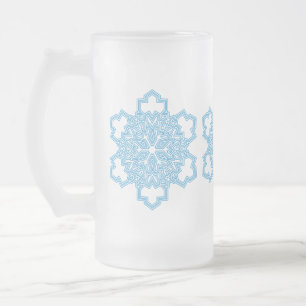 Snowflake Frosted Glass Beer Mug