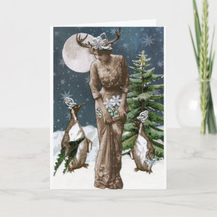 Snowflake Gathering with Friends Winter Greetings Card