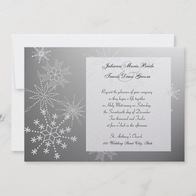 Snowflake Gems/ Wedding Invitation (Front)