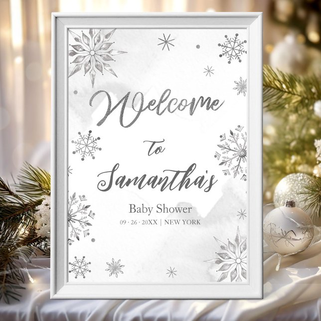 Snowflake Gender Neutral Baby Shower Welcome Sign (Creator Uploaded)