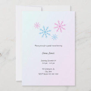 Snowflake Gender Reveal Invitation