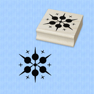Snowflake Geometric Circles Wood Art Stamp