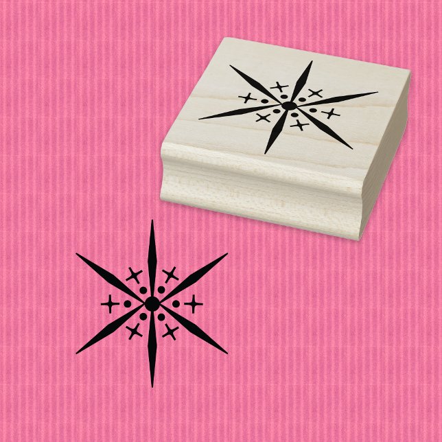 Snowflake Geometric Lines Wood Art Stamp (Snowflake Geometric Lines Wood Art Stamp)