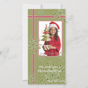 Snowflake gift christmas hoilday photocard holiday card