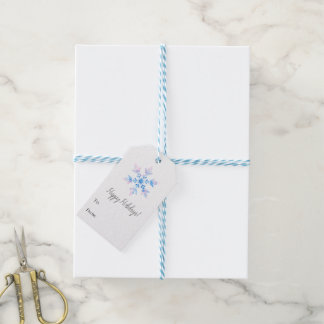 Snowflake Gift Tag Frozen Blue and Pink Colours
