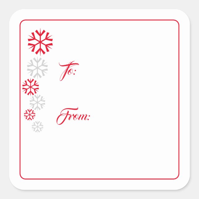 Snowflake Gift Tag Stickers (Front)