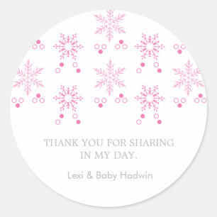 Snowflake   Girl Baby Shower Favour Sticker