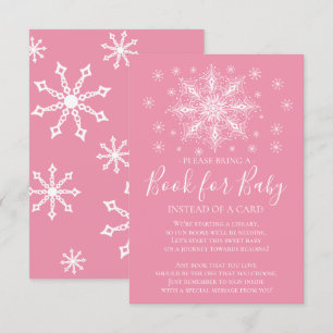 Snowflake Girls Baby Shower Book for Baby Invitation