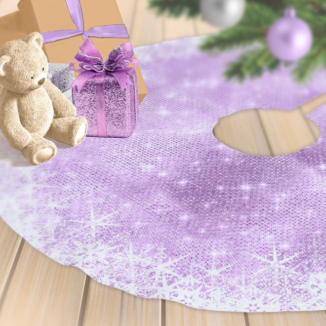 Snowflake Glitter and Shine Violet ID671 Brushed Polyester Tree Skirt (Creator Uploaded)