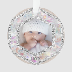 *~* Snowflake Glitter Christmas PHOTO Girl  AP44  Ornament