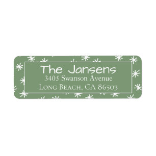 Snowflake Green Return Address Label