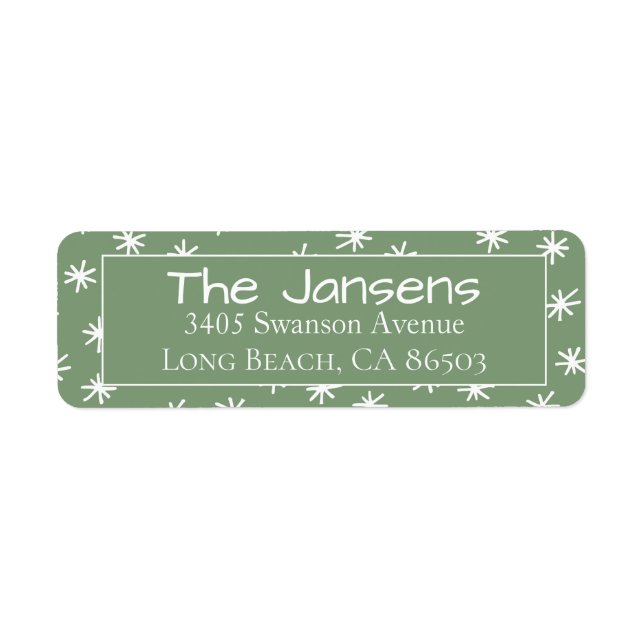 Snowflake Green Return Address Label (Front)