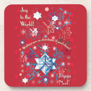 Snowflake Greetings I Coaster