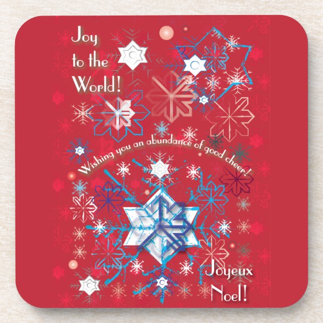 Snowflake Greetings I Coaster (Front)