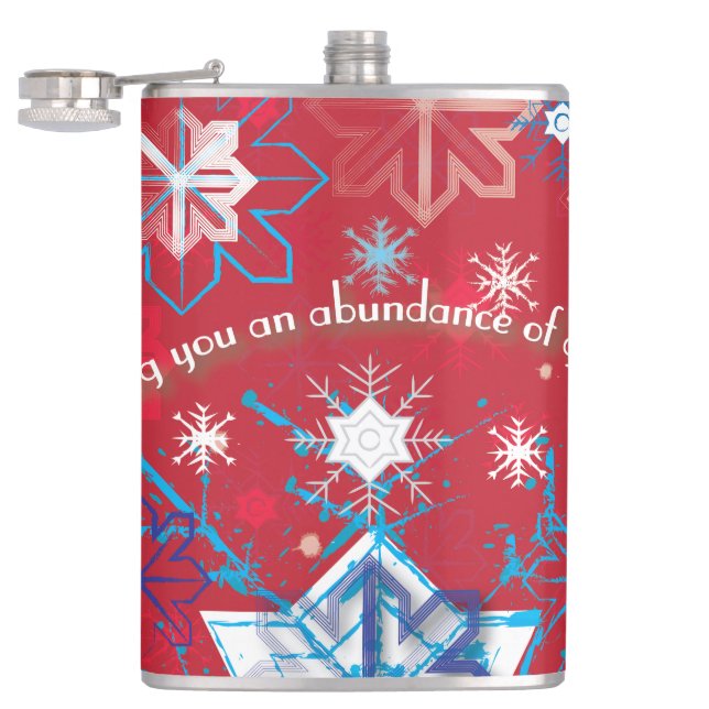 Snowflake Greetings I Hip Flask (Opened)