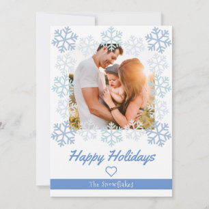 Snowflake Happy Holidays White Greeting Card