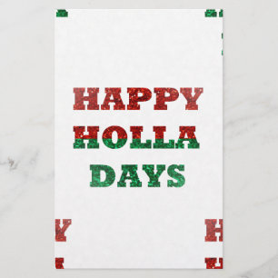 snowflake happy holla days stationery