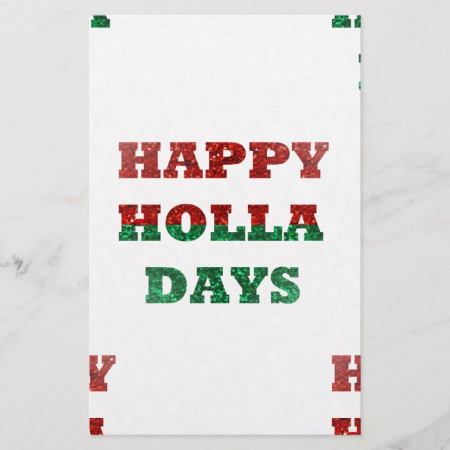 snowflake happy holla days stationery (Front)