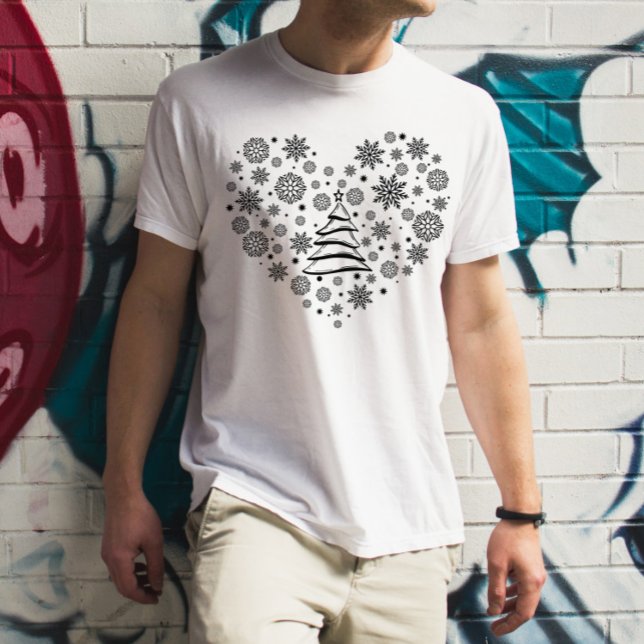 Snowflake Heart Christmas Tree T-Shirt (Creator Uploaded)