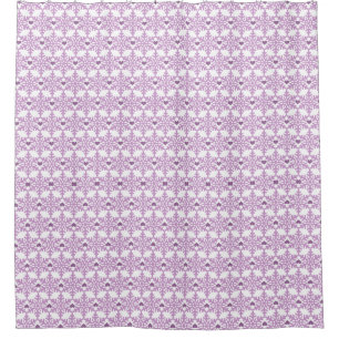 Snowflake Heart Pattern - Custom Background Colour Shower Curtain