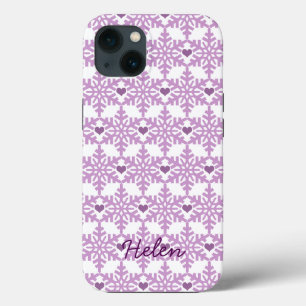 Snowflake Heart Pattern - Custom name Case-Mate iP iPhone 13 Case