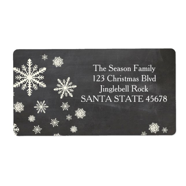 snowflake Holiday Address Label (Front)