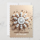 Snowflake Holiday Card<br><div class="desc">3D Modern sparkle snowflake holiday card.</div>