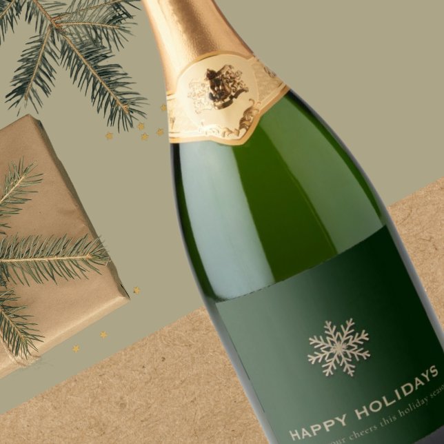 Snowflake Holiday Champagne Label (Creator Uploaded)