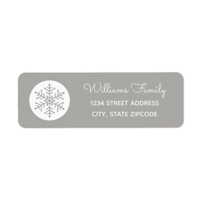 Snowflake Holiday Christmas Return Address Label (Front)