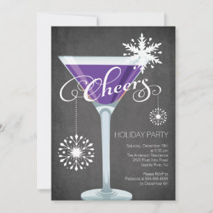 Snowflake Holiday Cocktail Party Invitation