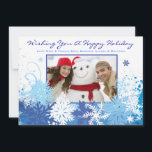 SNOWFLAKE Holiday Family Photo Greeting Card<br><div class="desc">All my designs are ONE-OF-A-KIND original pieces of artwork designed by me! You can only find them here! Most are created using Adobe Illustrator or Adobe Photoshop. Others are unique hand painted items in watercolor, gouache, and Indian Inks. All background colours, fonts and text can changed to match your desire....</div>