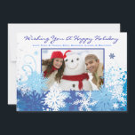 SNOWFLAKE Holiday Family Photo Greeting Card<br><div class="desc">All my designs are ONE-OF-A-KIND original pieces of artwork designed by me! You can only find them here! Most are created using Adobe Illustrator or Adobe Photoshop. Others are unique hand painted items in watercolor, gouache, and Indian Inks. All background colours, fonts and text can changed to match your desire....</div>