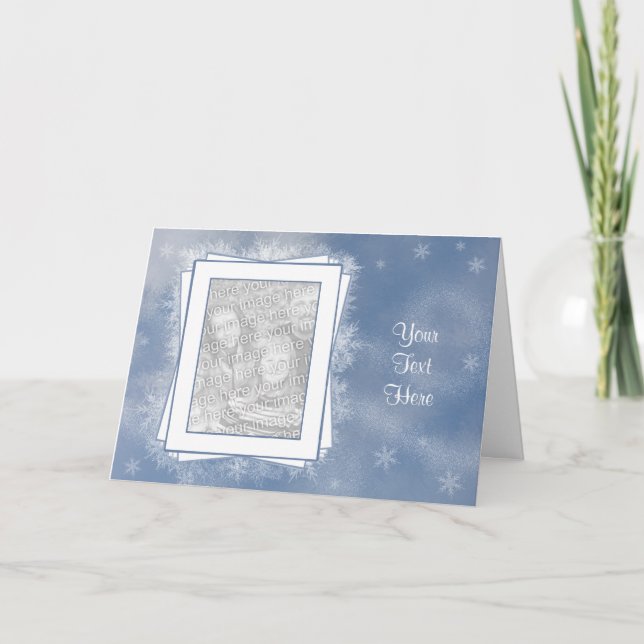 Snowflake Holiday Frame Greeting Card (Front)
