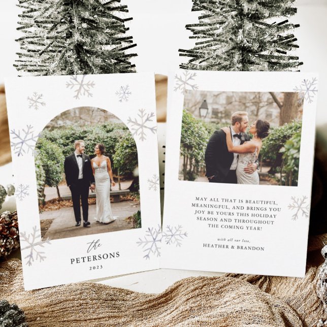 Snowflake Holiday Newlyweds Arched Photo Christmas (Creator Uploaded)