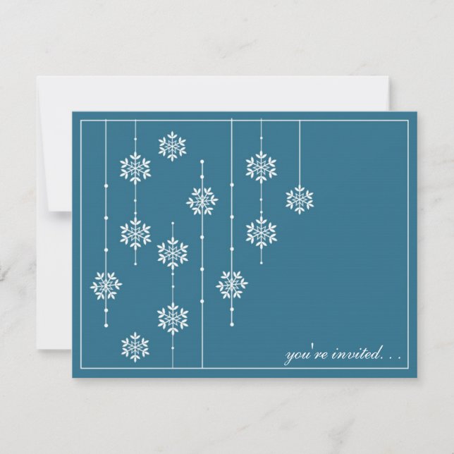 Snowflake Holiday Party Invitaitons Invitation (Front)