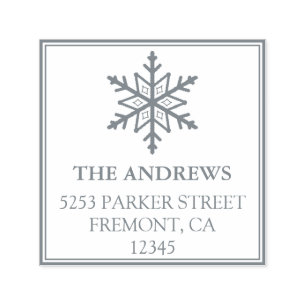 Snowflake Holiday Return Address Self-inking Stamp