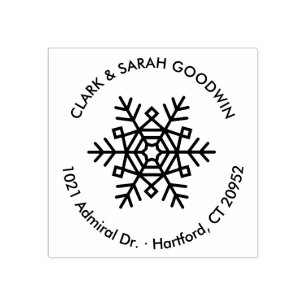 Snowflake Holiday Return Address Stamp