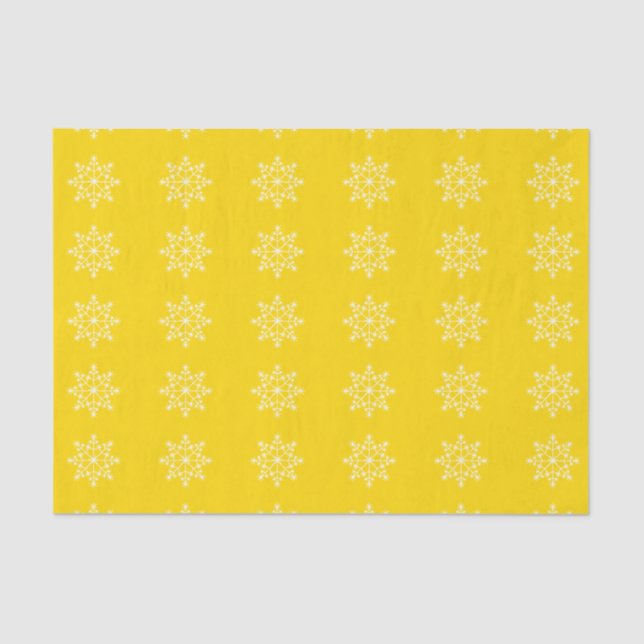 Snowflake Holiday School Bus Yellow Xmas Christmas Tissue Paper (Front)