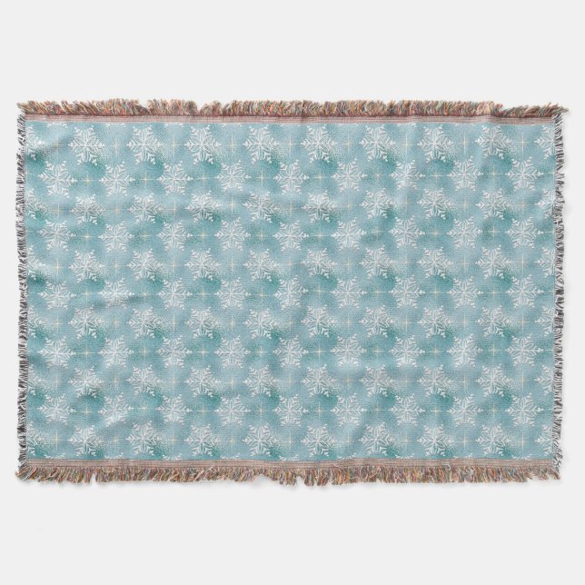 Snowflake Holiday Throw Blanket (Front)