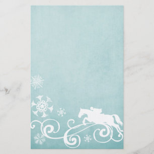 Snowflake Horse Holiday Christmas Stationery
